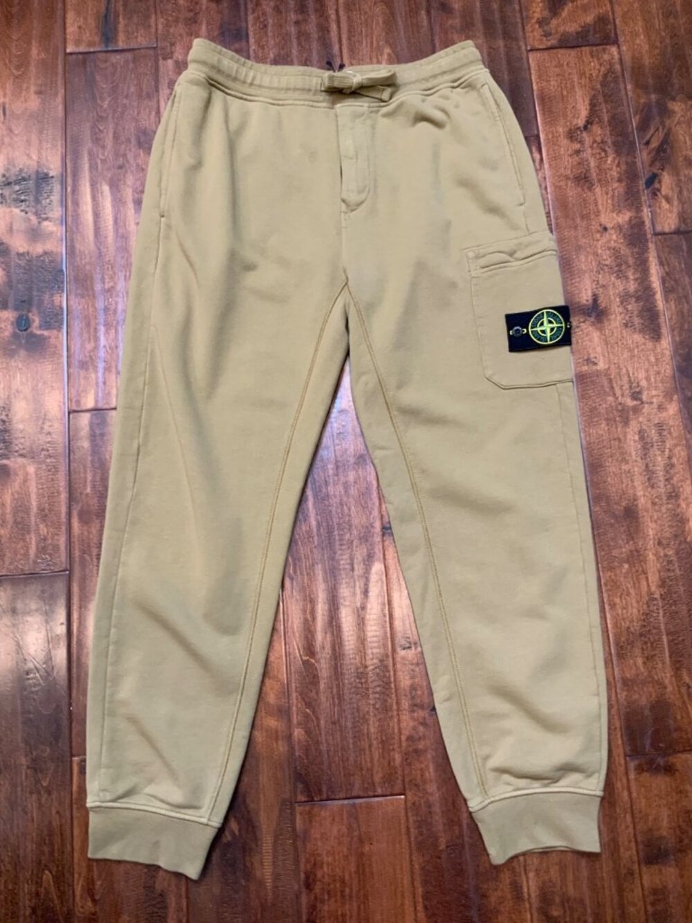 Stone Island Men's Dark Beige Cotton Fleece Sweatpants, Size M, NWT $375